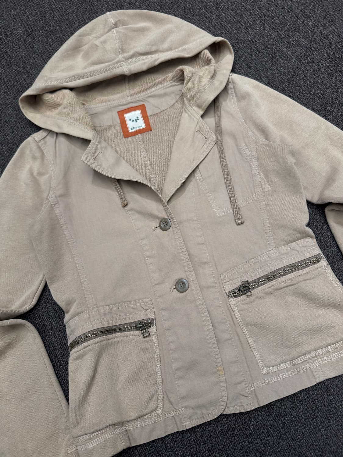 S)ET Boite 빈티지 여성 베이지 후드 자켓 상품이미지2