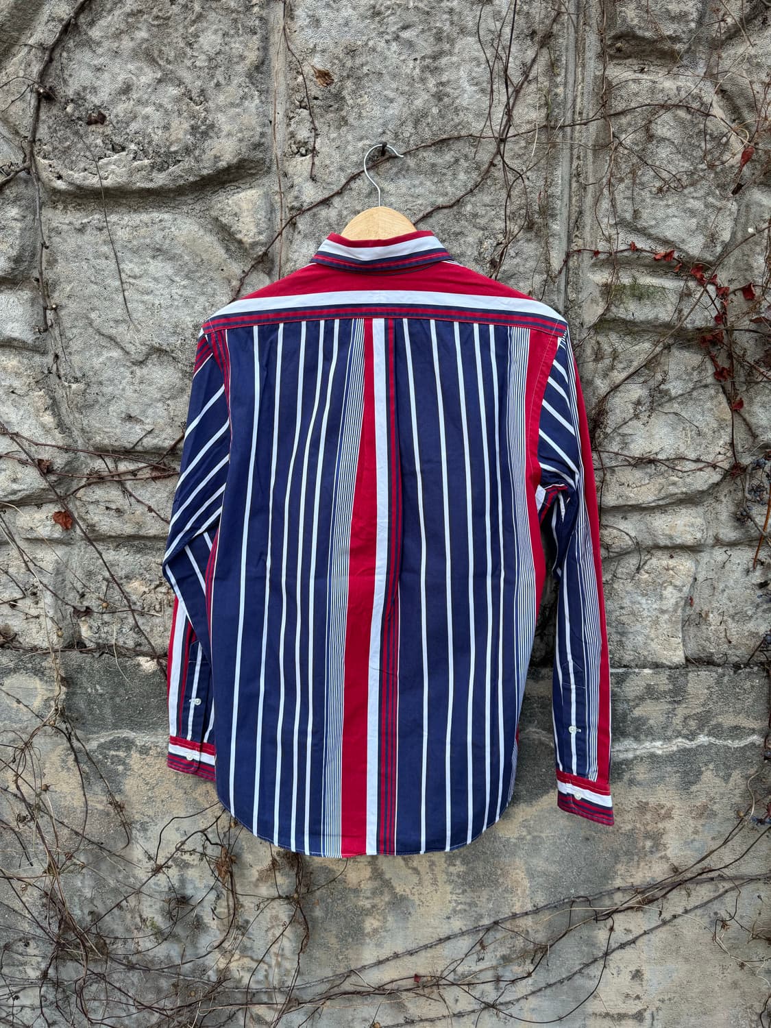폴로 랄프로렌 빈티지 네이비 레드 스트라이프 포인트 셔츠 m 상품이미지2