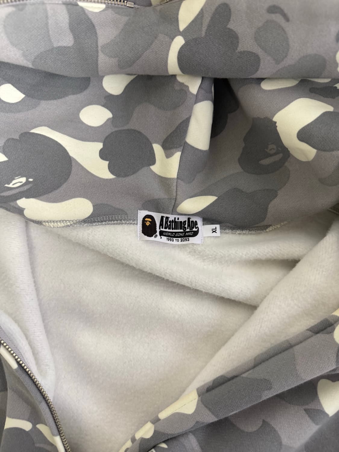 베이프 그레이 시티카모 후드집업 XL 상품이미지2