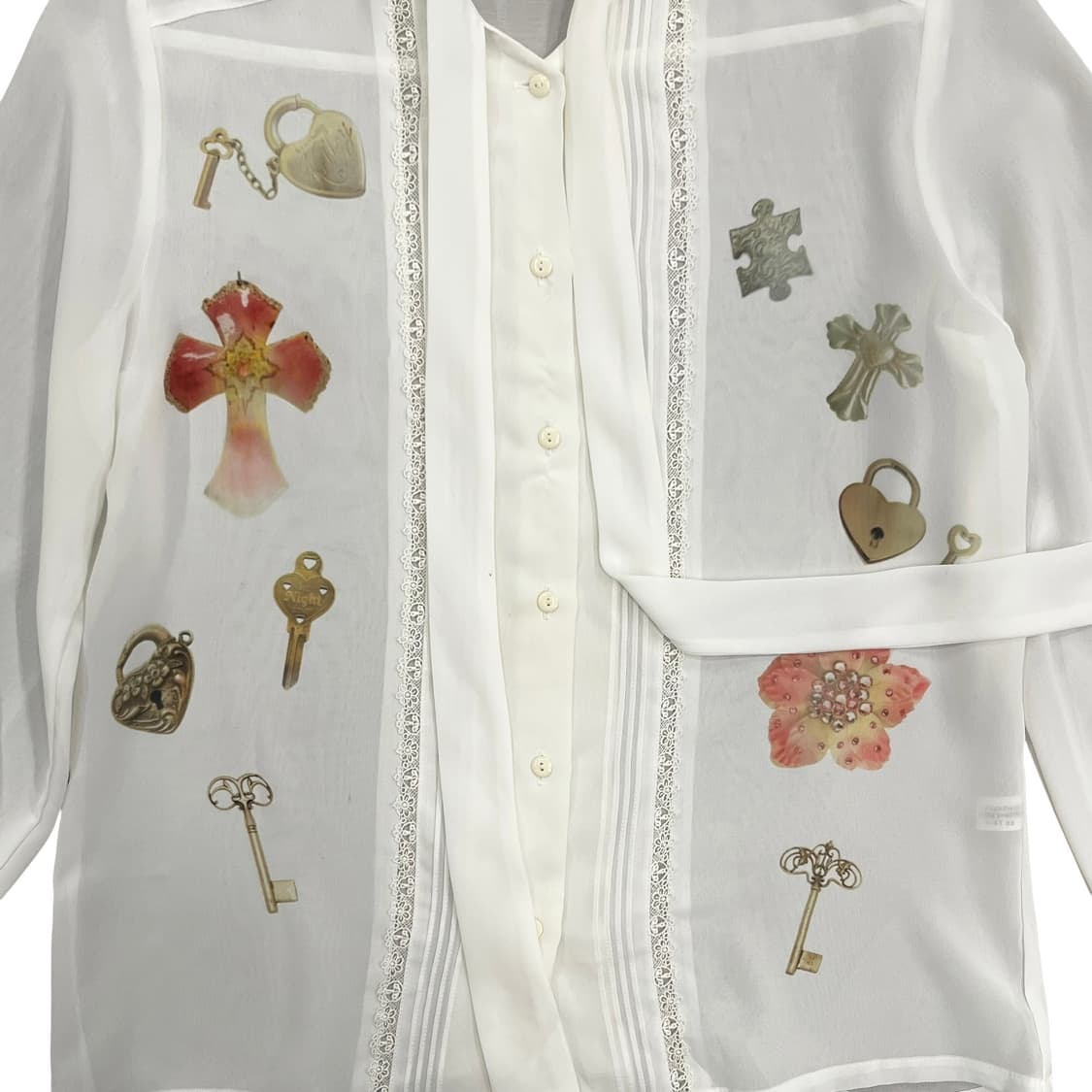 Gothic Printing See Through Shirt 상품이미지6