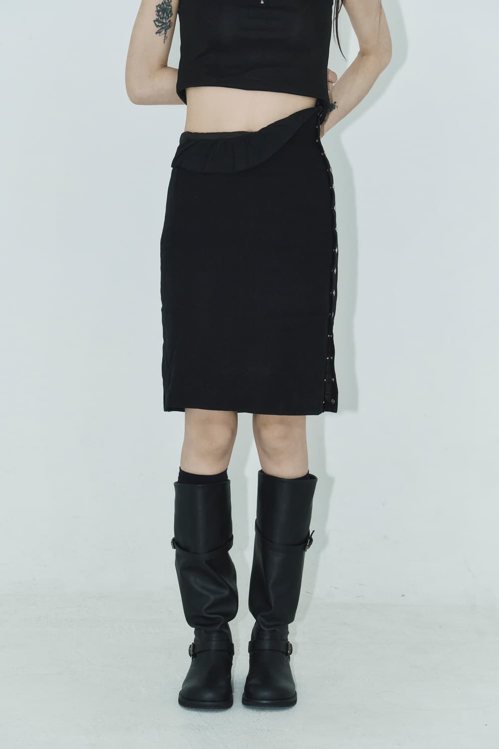 Jean paul gautier linen side snap skirt 상품이미지5