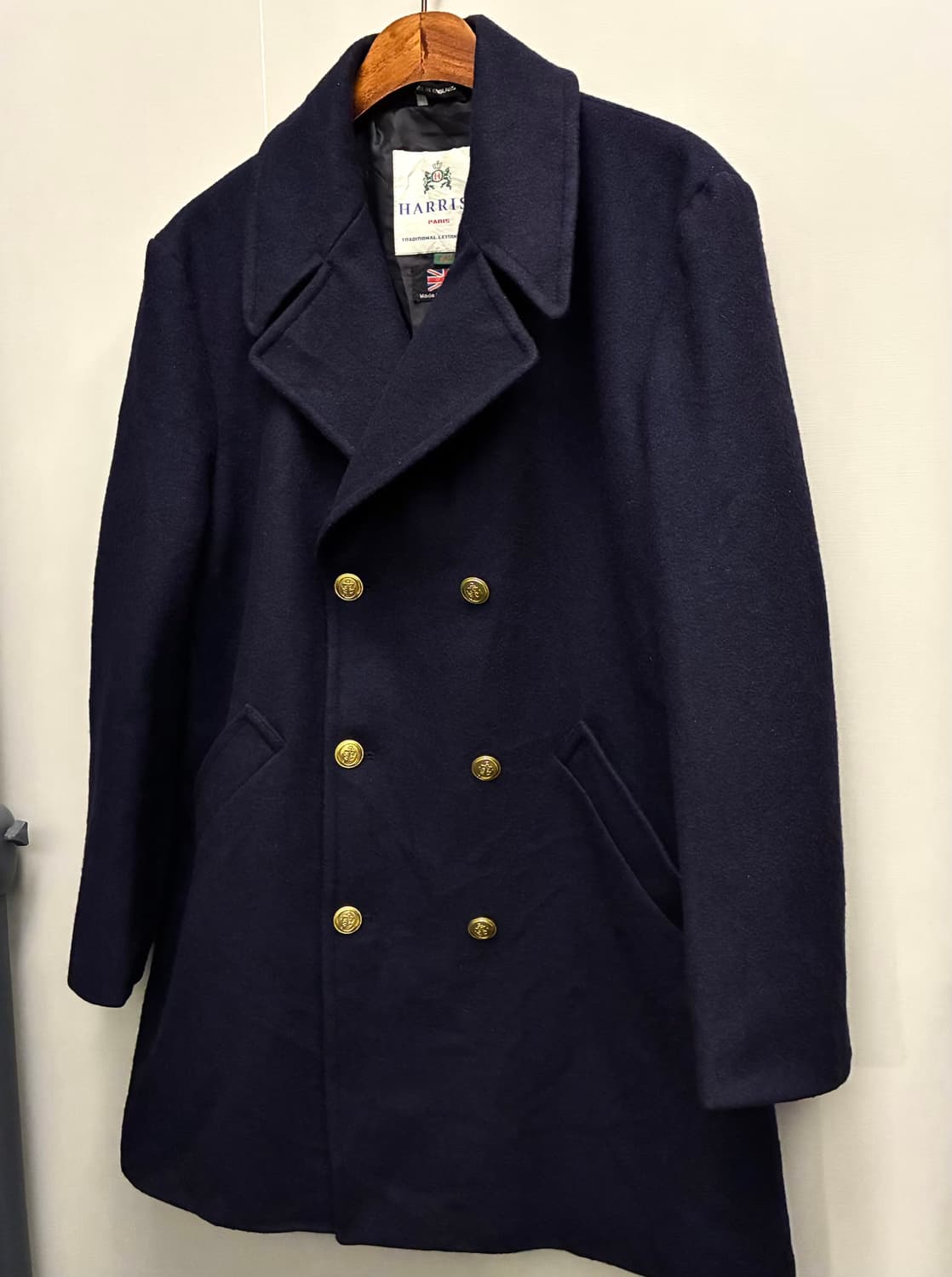 (105)Harriss paris 해리스 울 금장 더블 브레스트 피코트 상품이미지3