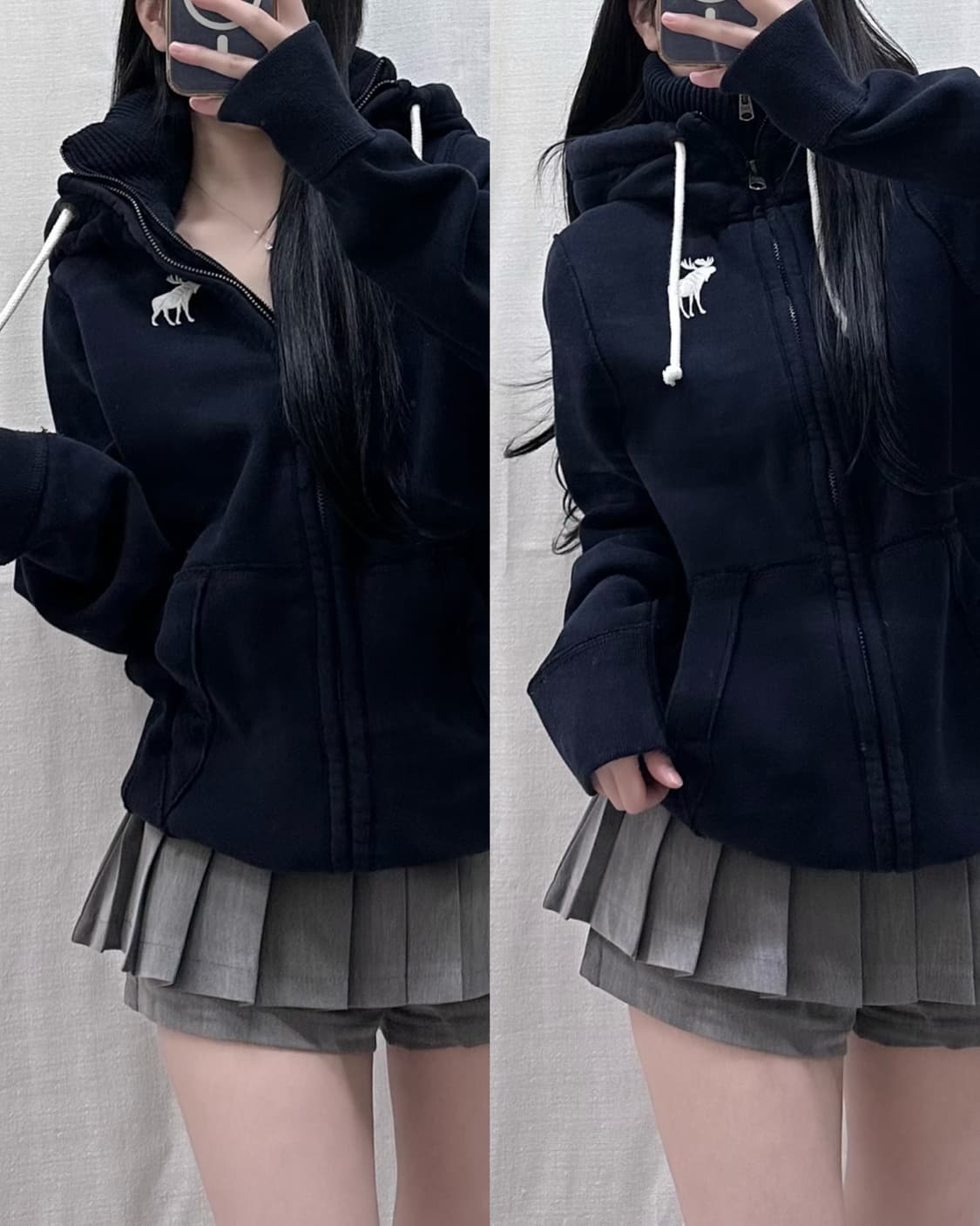 아베크롬비 이중지퍼 후드집업 상품이미지1