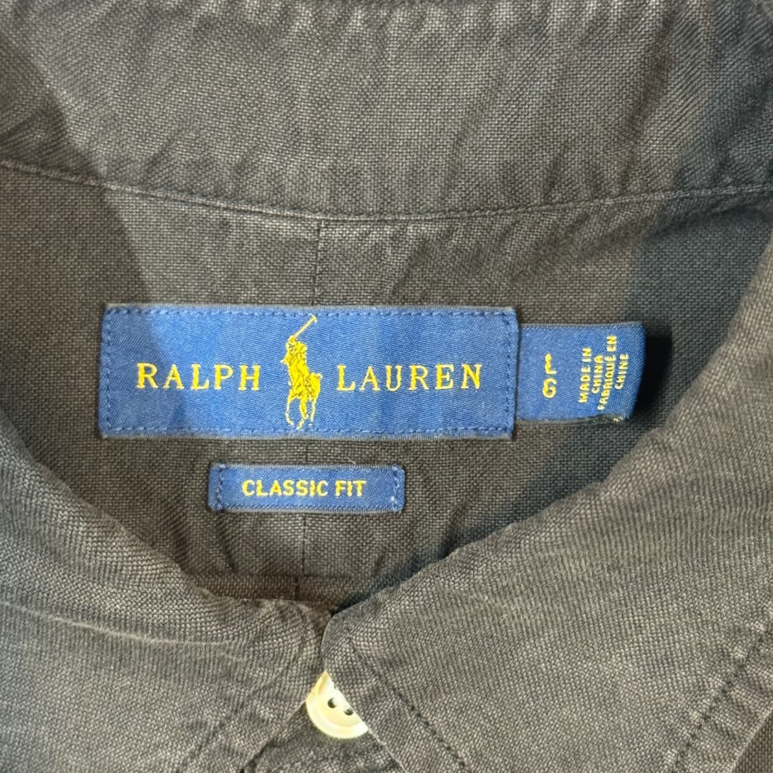 L) 폴로 랄프로렌 클래식핏 옥스포드 셔츠 가먼트다이 블랙 상품이미지8