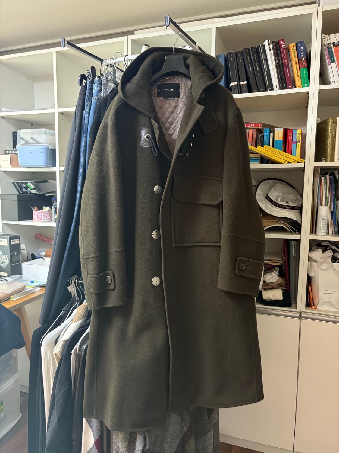 커스텀멜로우 2122aw 올리브 롱코트 판매합니다. 상품이미지1