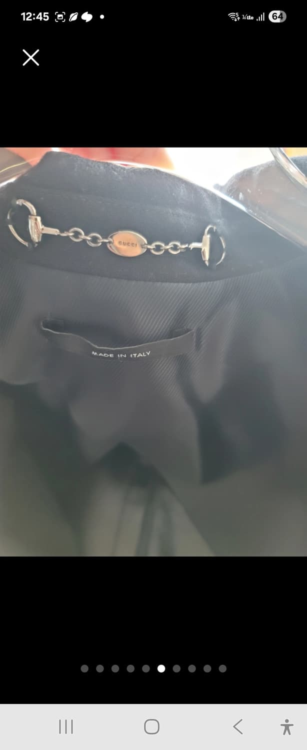 명품 구찌 정품 블랙 울 가죽라인 실크포인트 자켓 38(44-날씬66) 상품이미지6