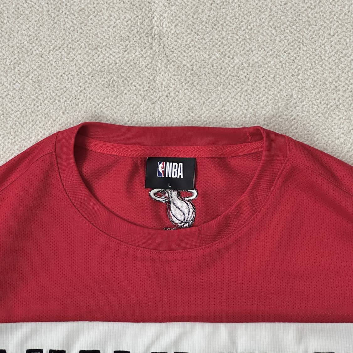 NBA 마이애미 히트 블록 오버핏 메쉬 티셔츠 상품이미지5