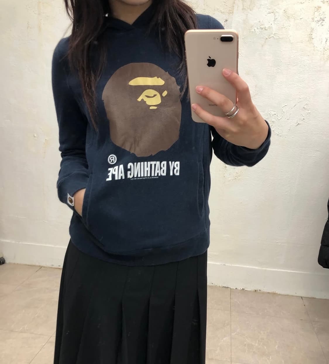 베이프 딱붙핏 후드티 상품이미지3