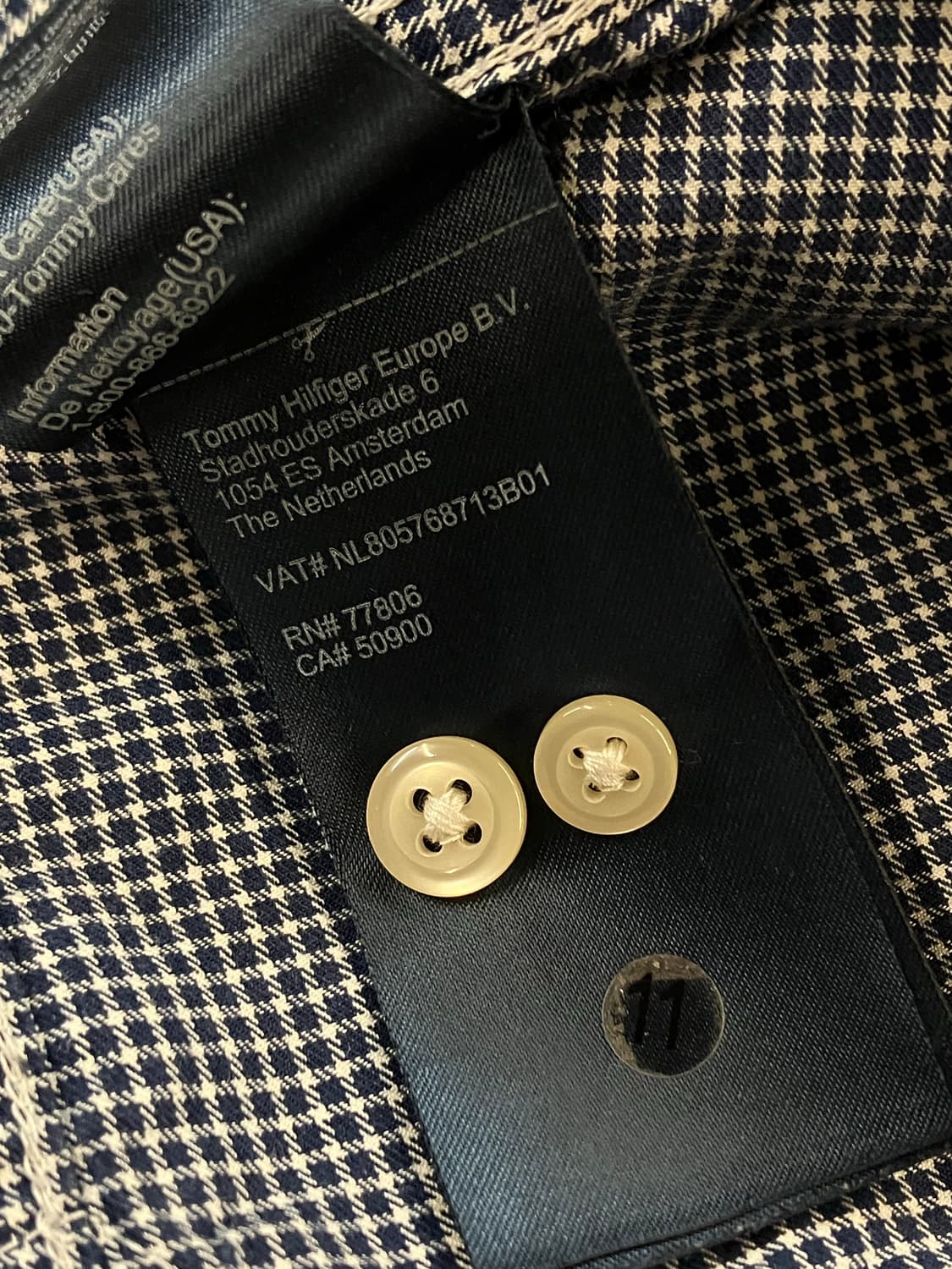 타미힐피거 슬림핏 체크 셔츠 네이비 XXL #csz3621 상품이미지5
