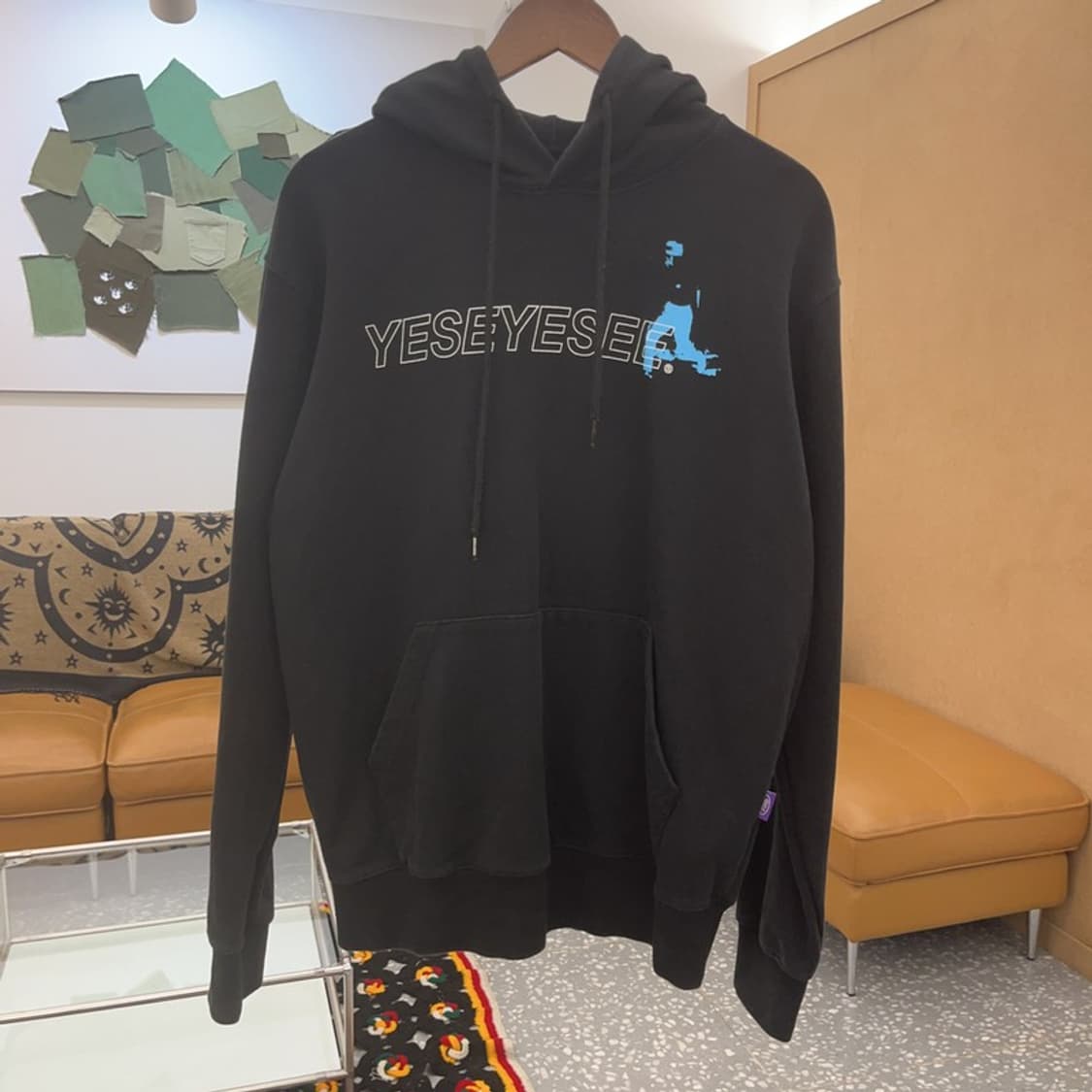 예스아이씨 올드스쿨 프린팅로고 오버핏 후드티 M C08022 상품이미지3