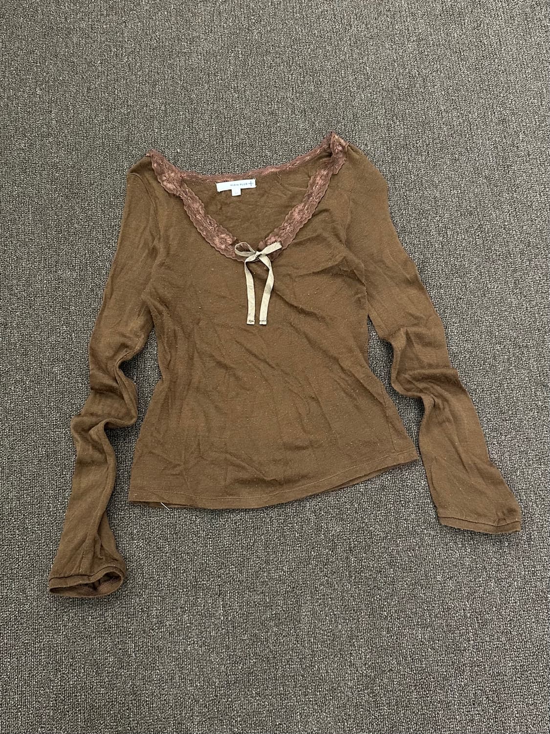 38)Klein plus vintage 여성 레이스 리본 디테일 브라운  상품이미지2