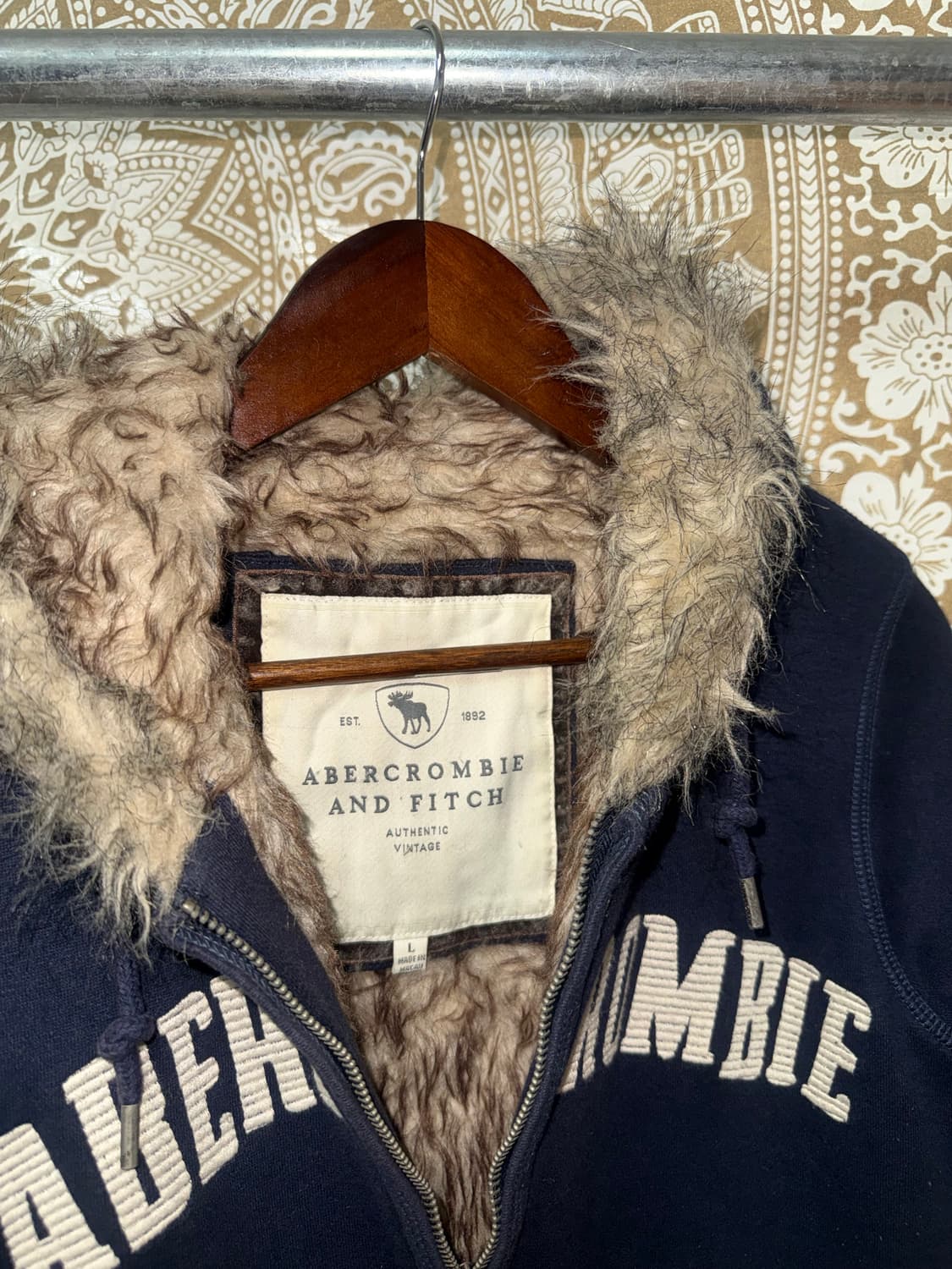 아베크롬비 여성 네이비 투웨이 울프죠 후드집업  상품이미지5