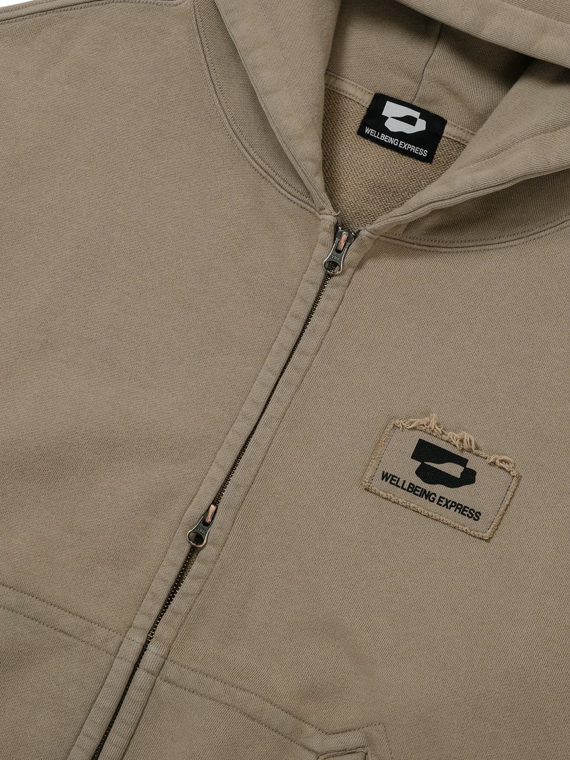 웰빙익스프레스 로고 패치 집업 모카 상품이미지3