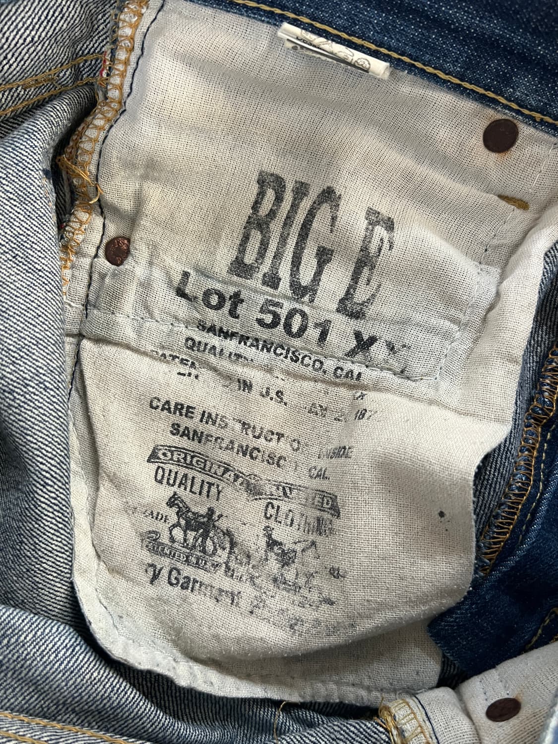 90s USA Levis 리바이스 501 빅E 스트레이트 데님 팬츠 상품이미지7