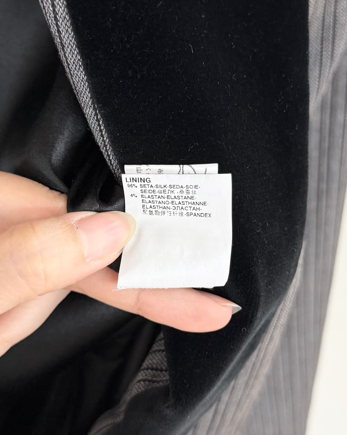 돌체 앤 가바나 그레이 스트립드 울 벨벳 레이펠 자켓 상품이미지10