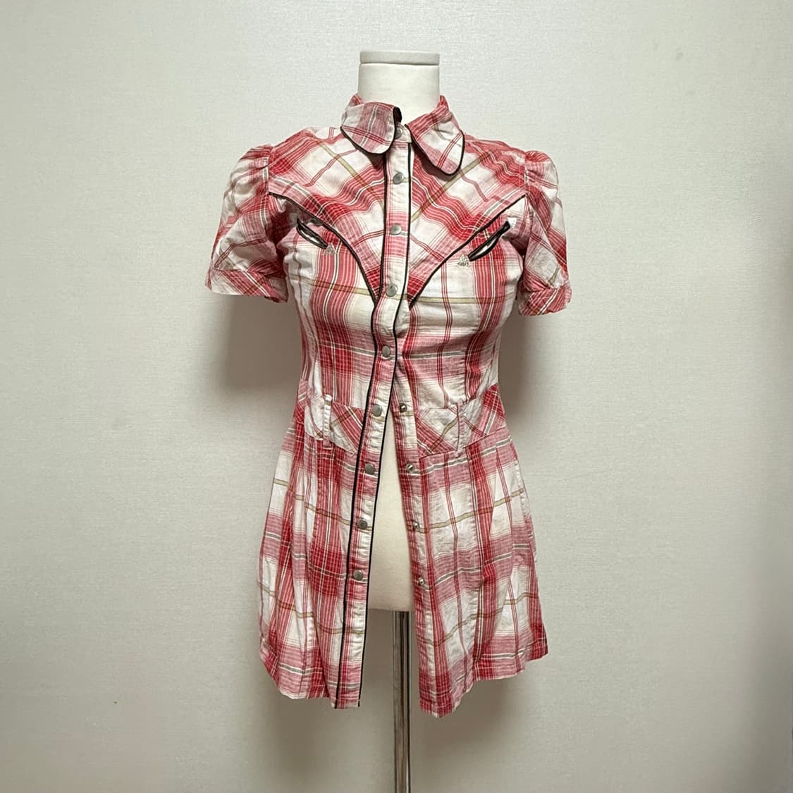 빈티지 체크 셔츠 원피스 상품이미지1