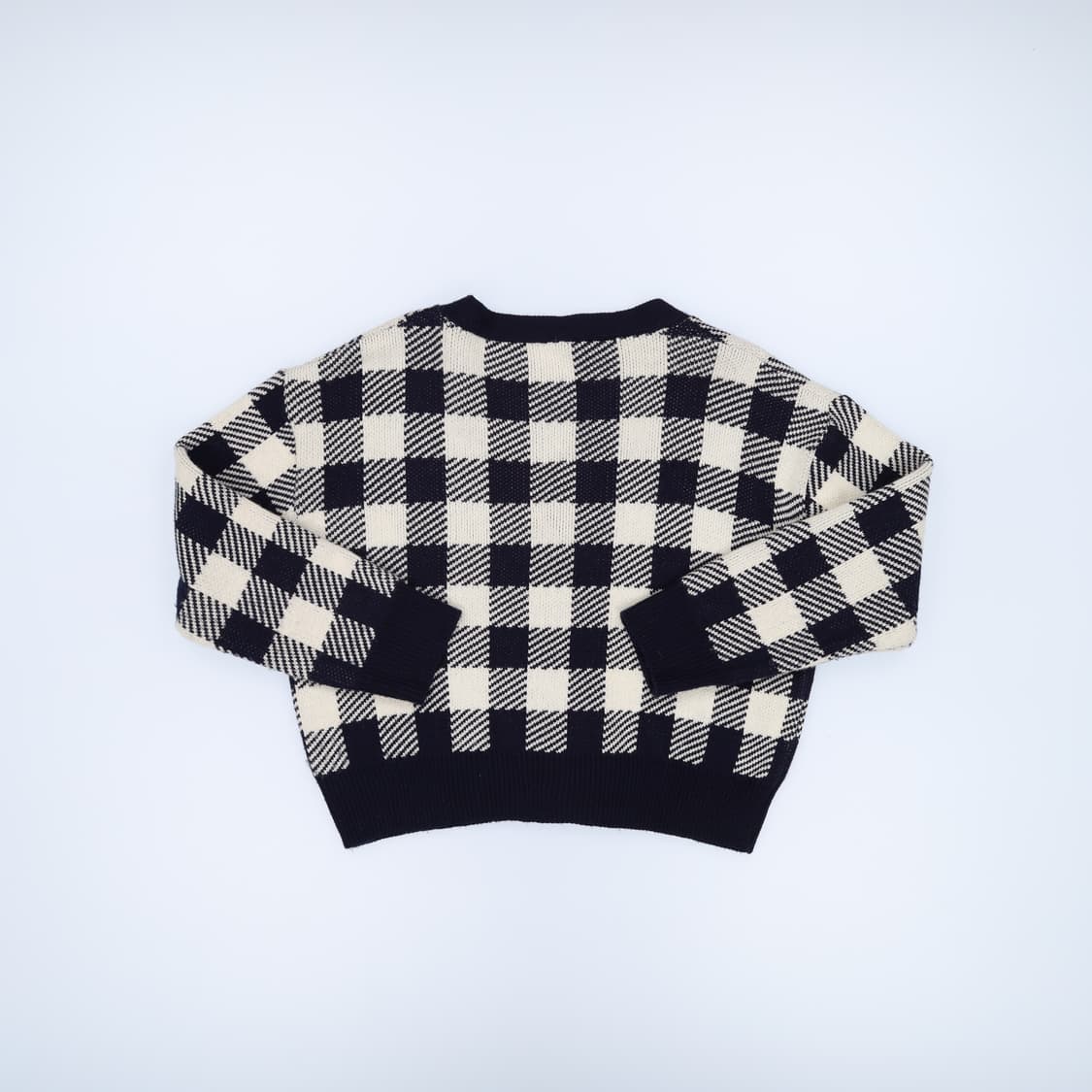 [55정도] 빈티지 여성 체크 브이넥 가디건 0119H1 상품이미지2