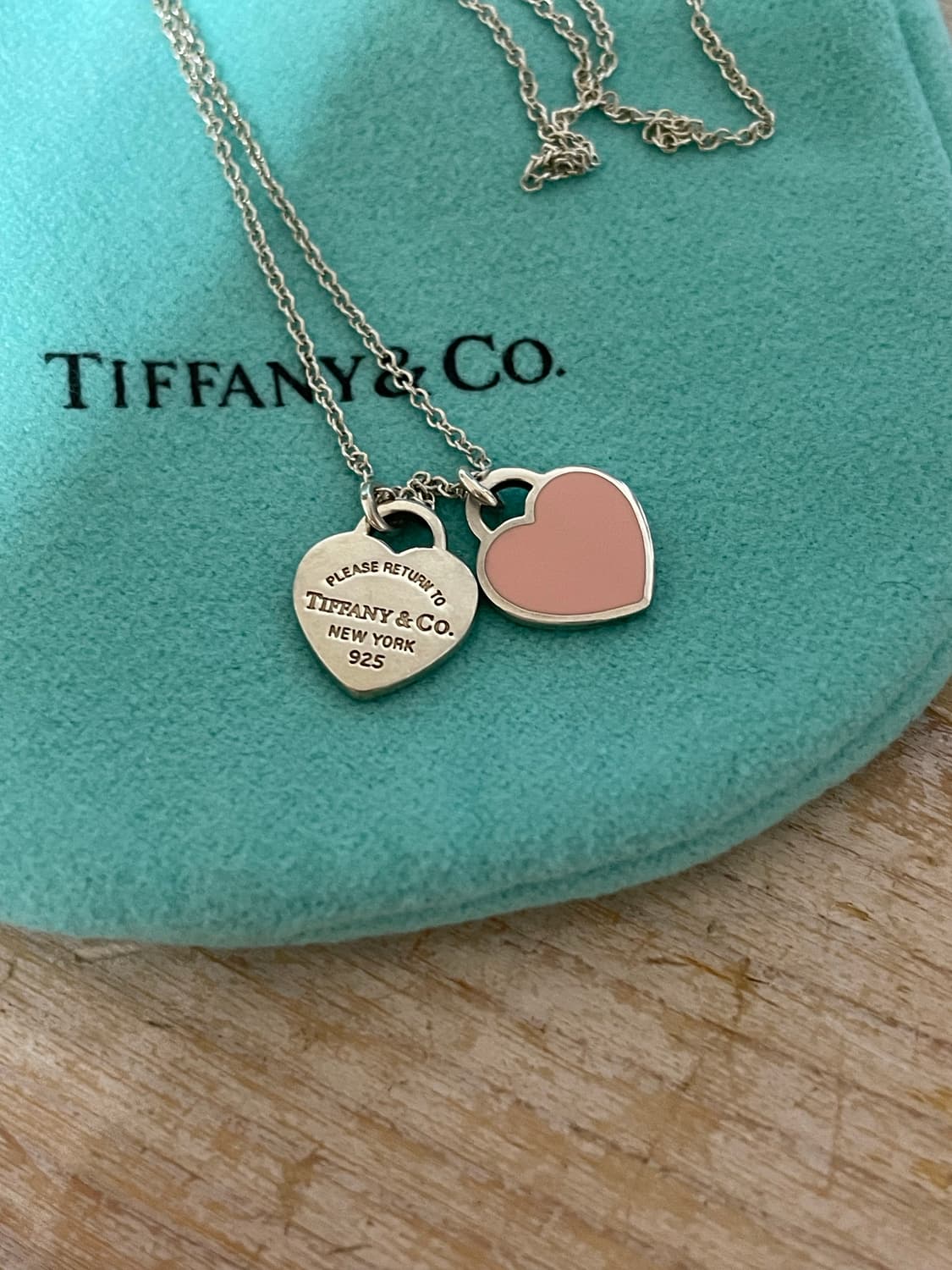 티파니 더블하트 핑크 목걸이 상품이미지3