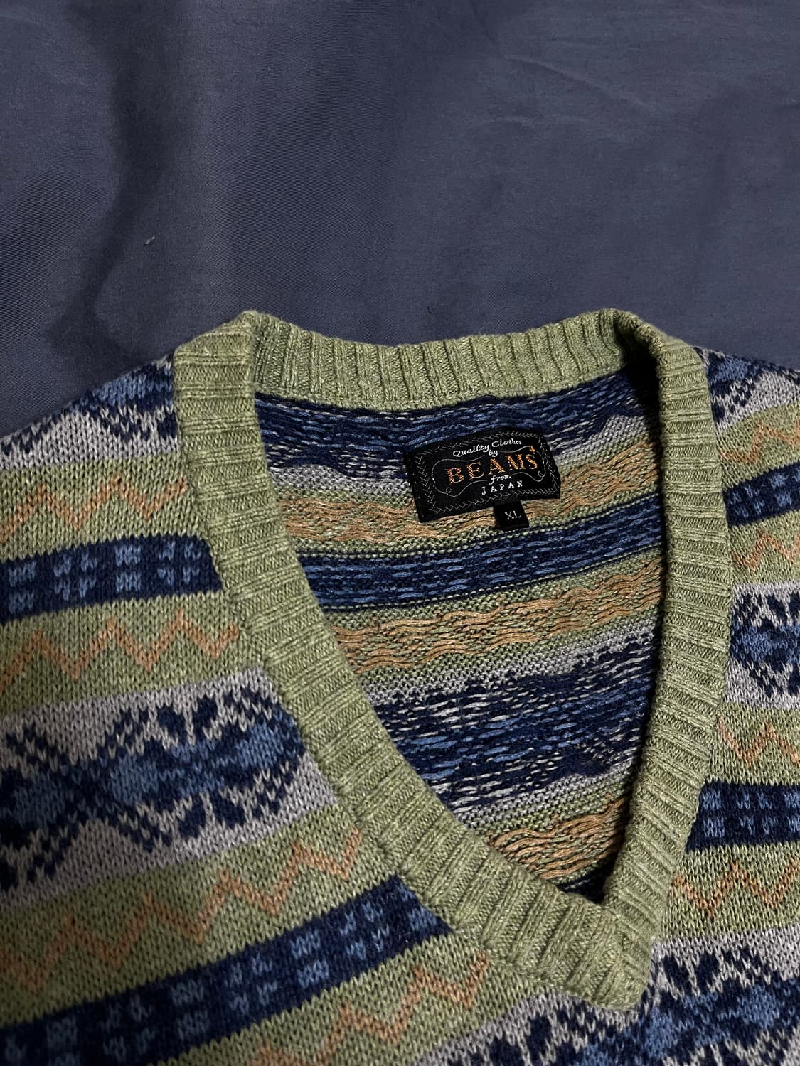 빔즈플러스 페어아일 아가일 패턴 베스트 XL 에임레온도르 상품이미지3