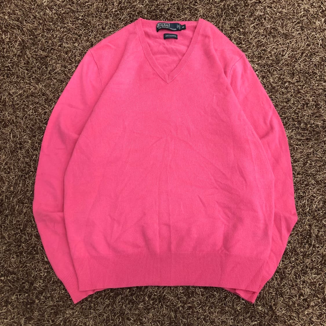 폴로 랄프로렌 핑크 캐시미어 100 브이넥 니트 상품이미지3