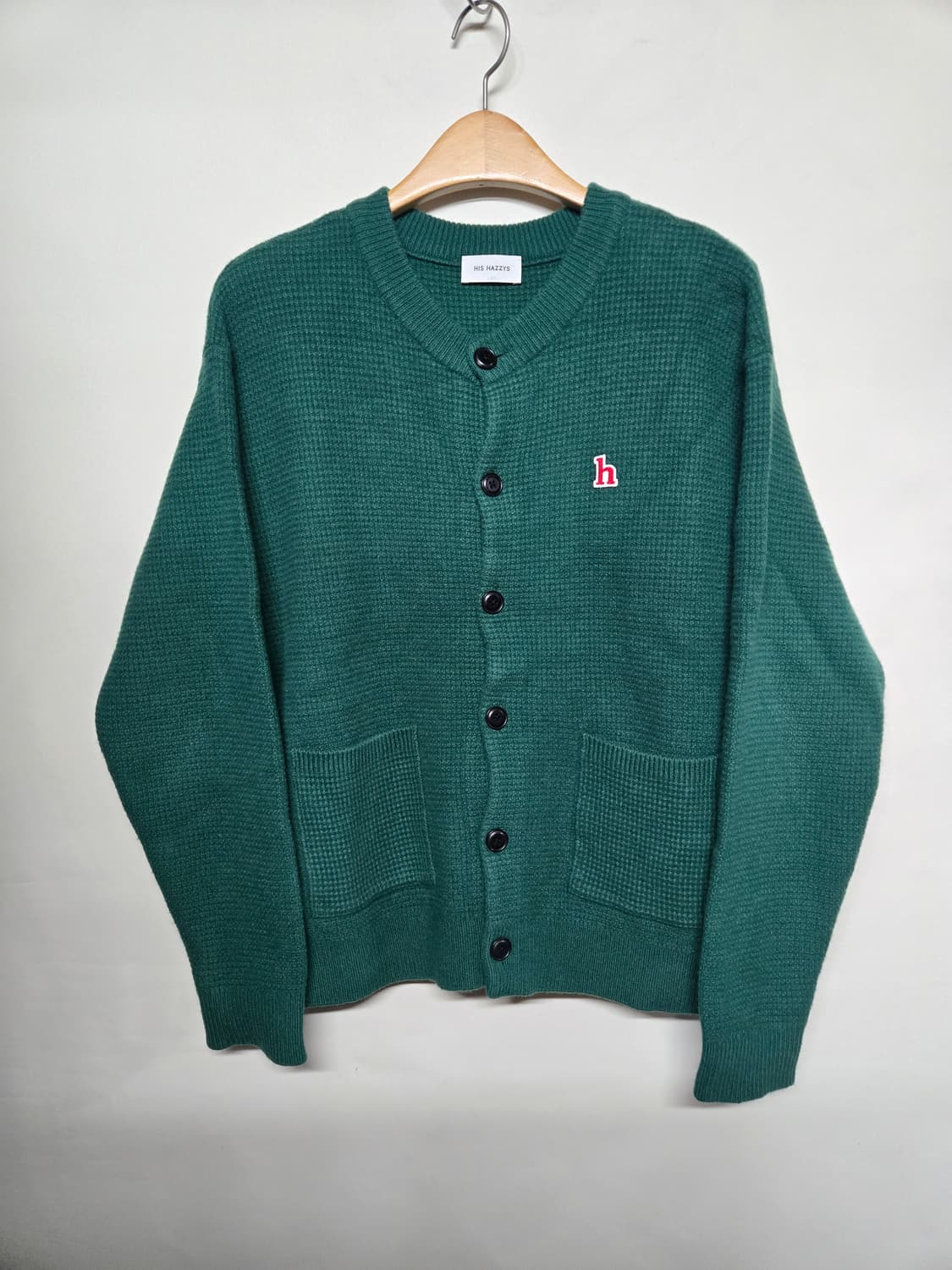 HIS HAZZYS 히스 헤지스  남성 가디건 L 그린 상품이미지1