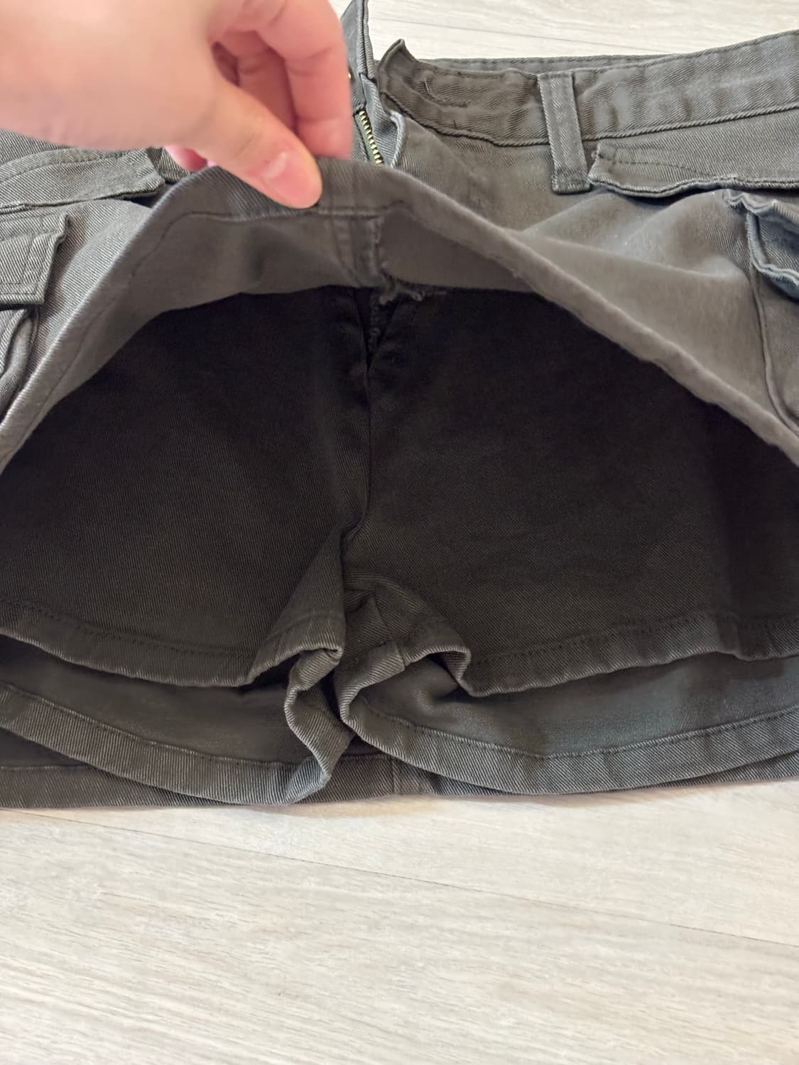 블랙업 카고 스커트 팬츠(카키) 상품이미지7