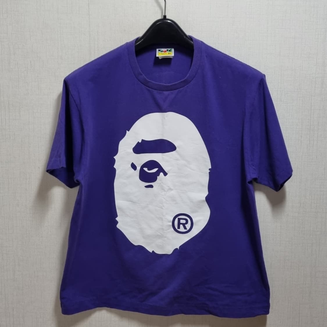 ( W/XL ) 베이프 퍼플 빅헤드 반팔 티셔츠 상품이미지1