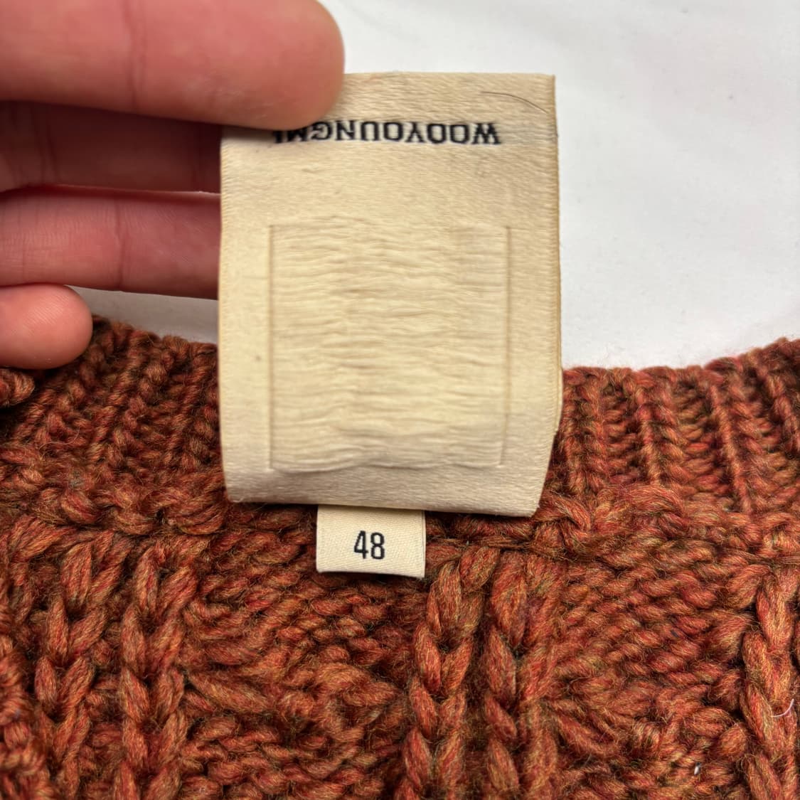 우영미 브라운 믹스패턴 니트 스웨터 L 상품이미지8