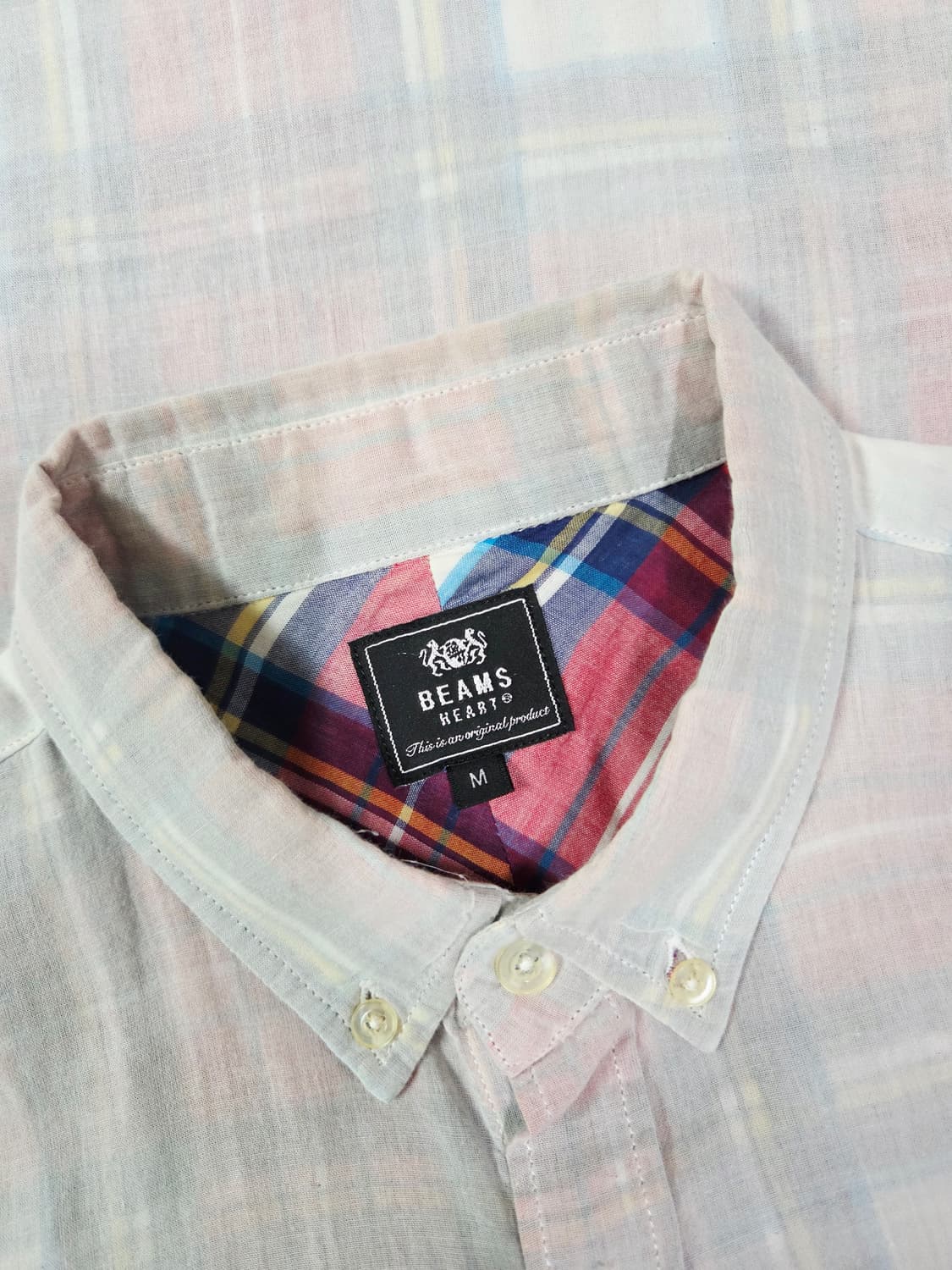 빔즈 레드 체크 백 사이드 원단 캐쥬얼 셔츠 상품이미지7