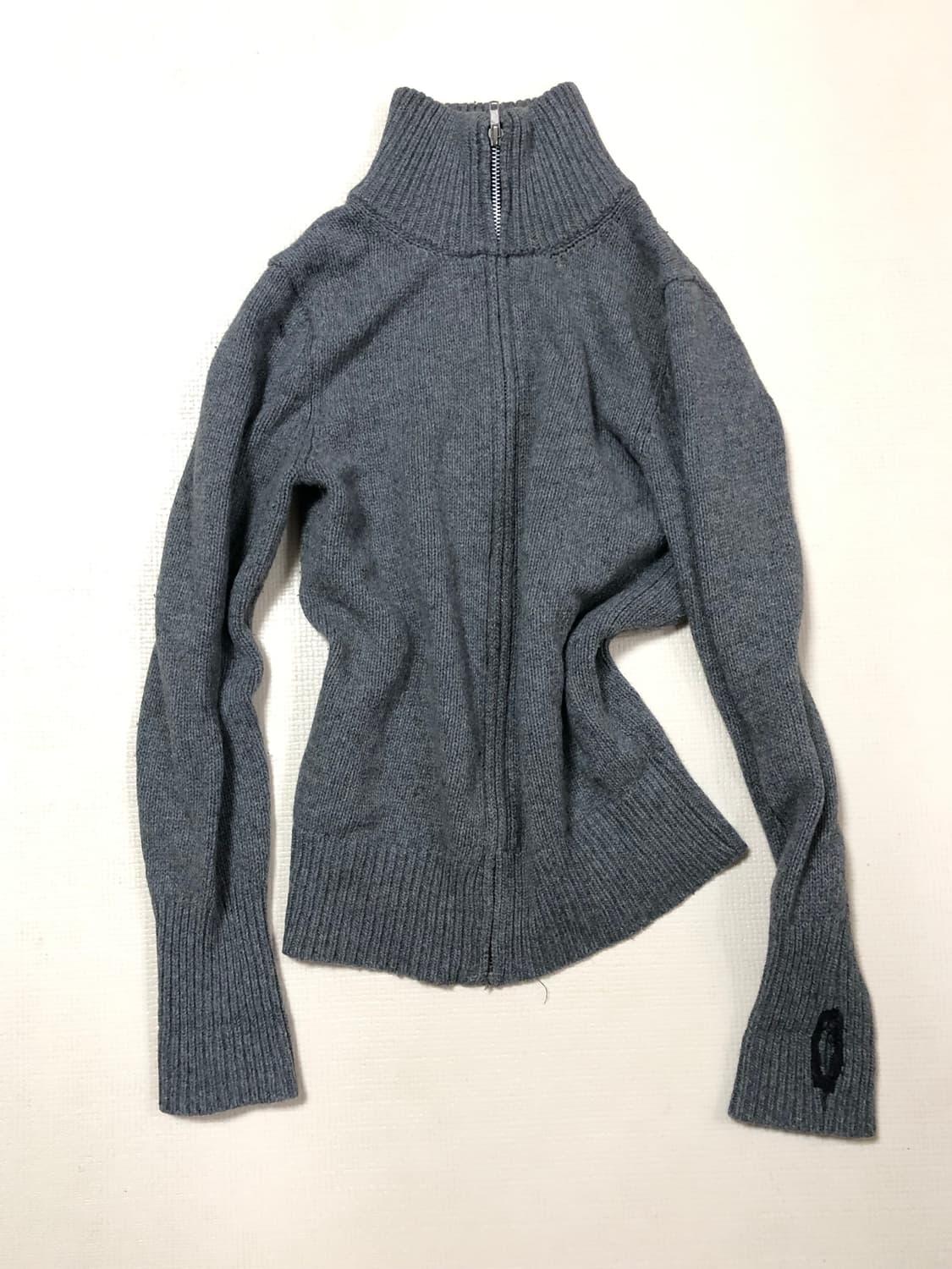 빈티지 그레이 하이넥 니트 집업 상품이미지9