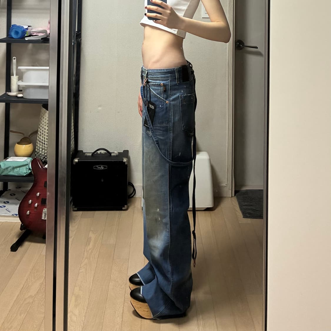 디젤 00s 아카이브 로우라이즈 플레어 와이드 데님 상품이미지3