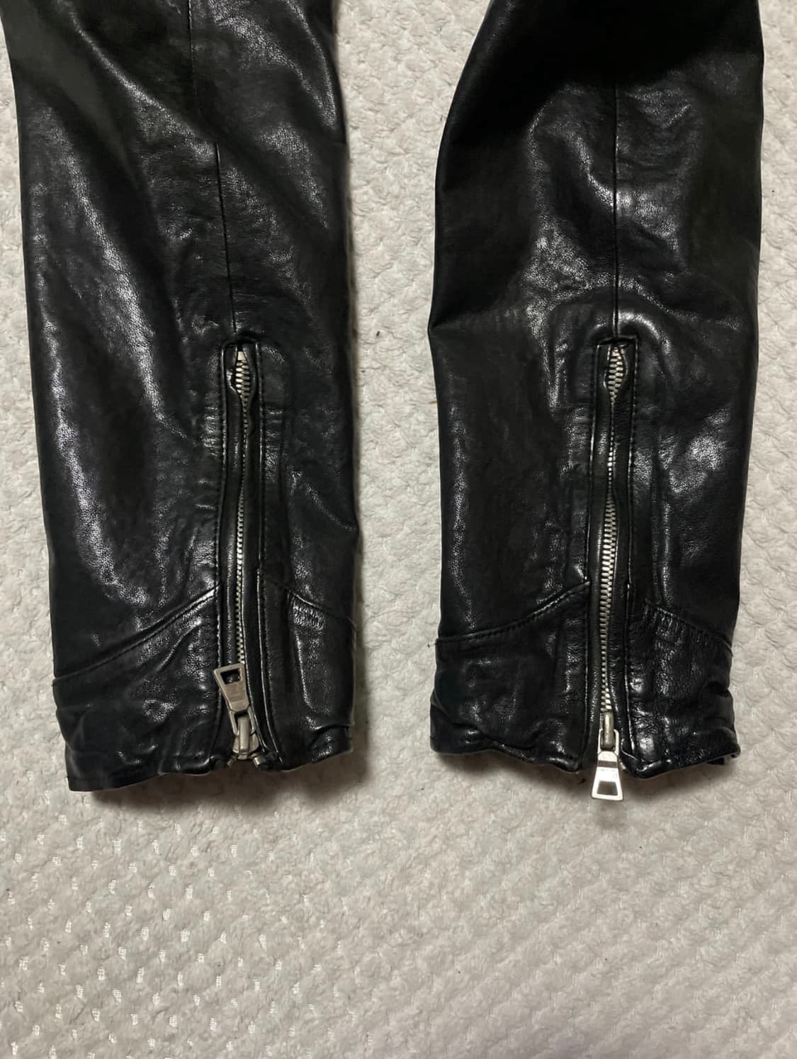 [L]셀렉티즘 레더 램스킨 라이더 자켓 상품이미지7