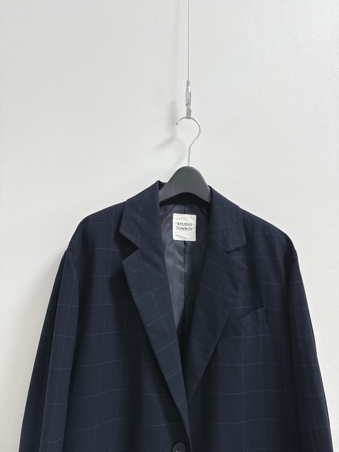 스튜디오 톰보이 체크 롱 자켓 상품이미지2