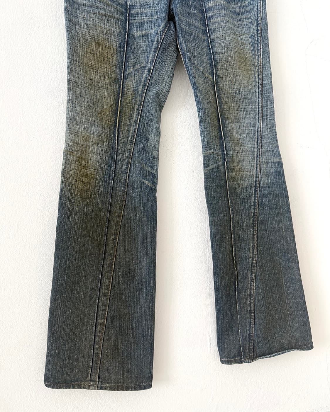 Y2K Khaki Dirty Wash Bootcut Denim Pants 상품이미지6