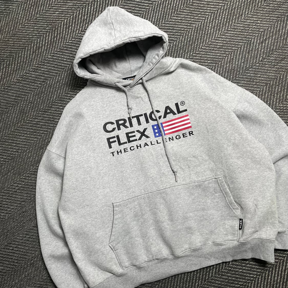 크리티컬플렉스 USA 성조기 빅로고 박시핏 후드 티셔츠y 5337 상품이미지1