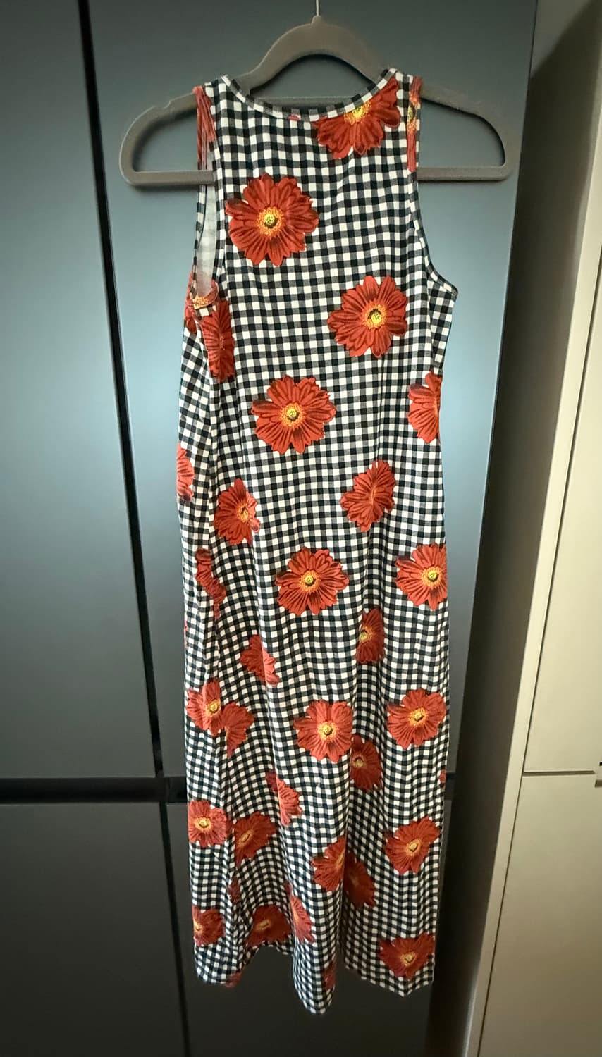 조이리치 JOYRICH 꽃무늬 깅엄체크 탱크탑 원피스 상품이미지6