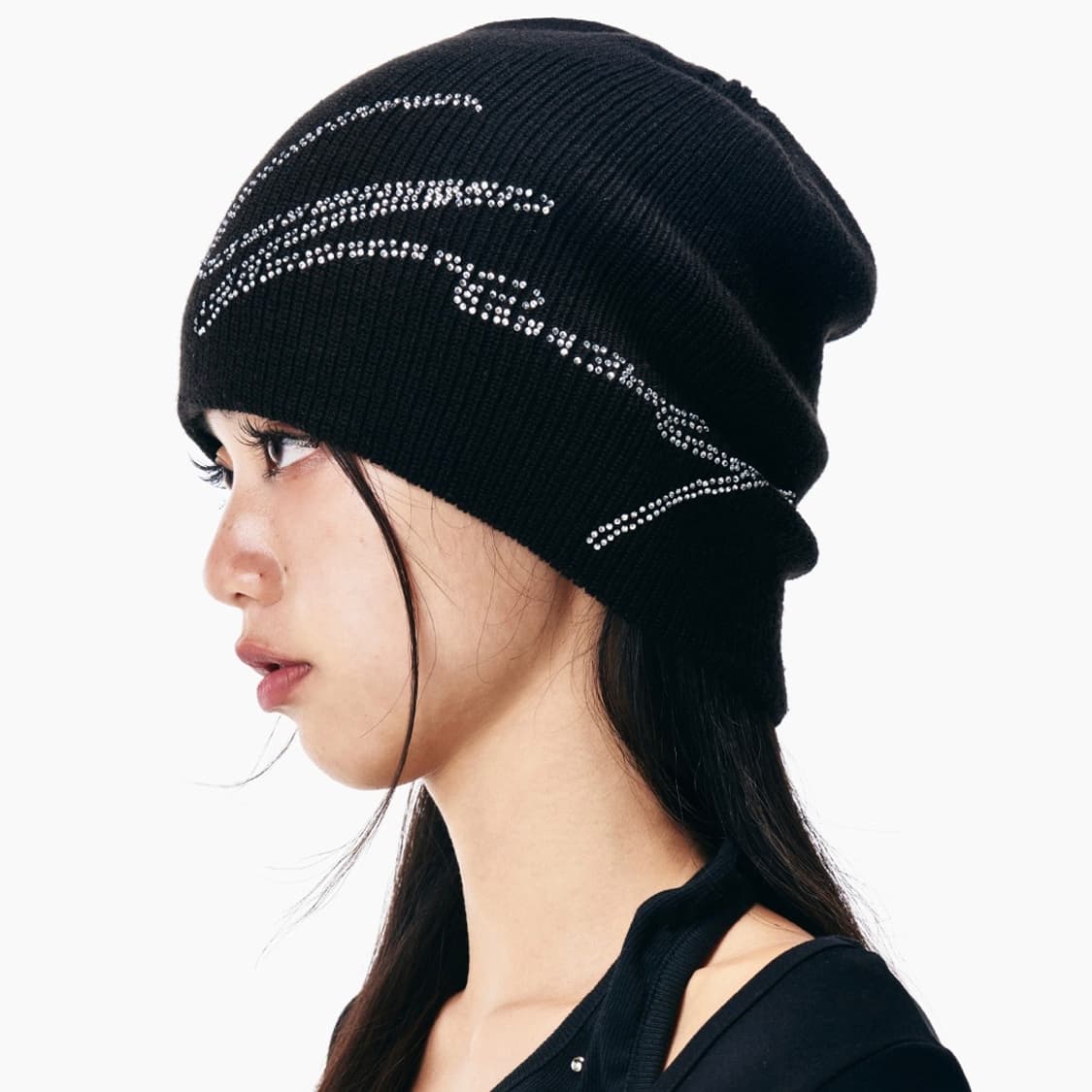 Yeel(Leey) 와이이이엘 큐빅 비니_블랙 상품이미지2