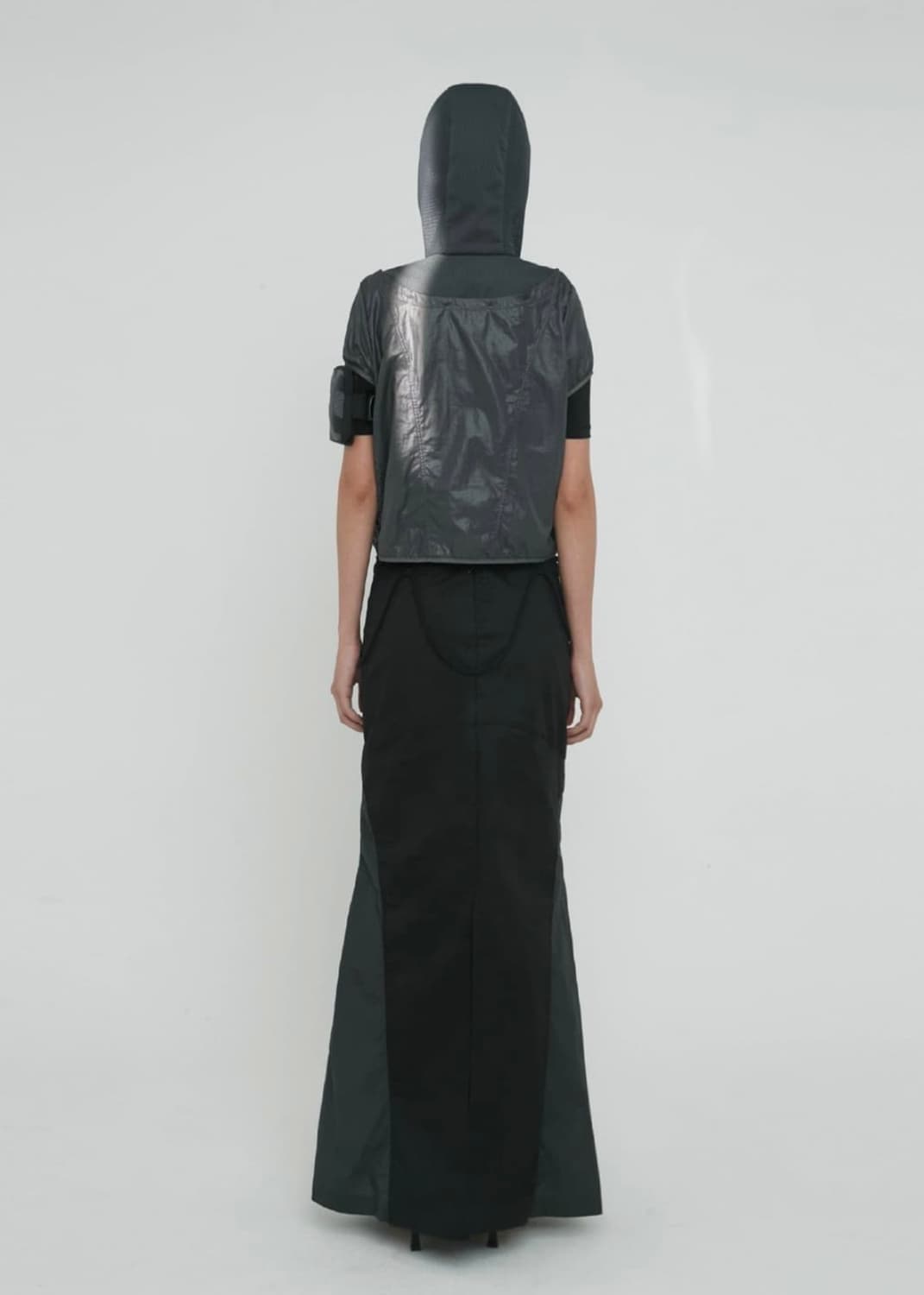 오호스 Thigh Slit 롱 스커트 / 블랙 상품이미지2