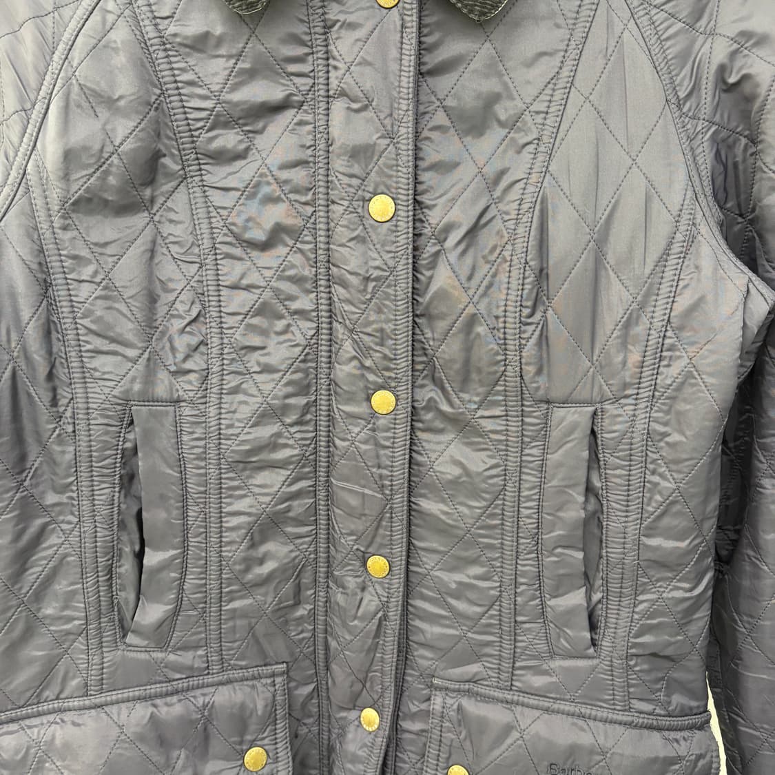 바버 퀼팅 자켓 코듀로이 카라 L 상품이미지3