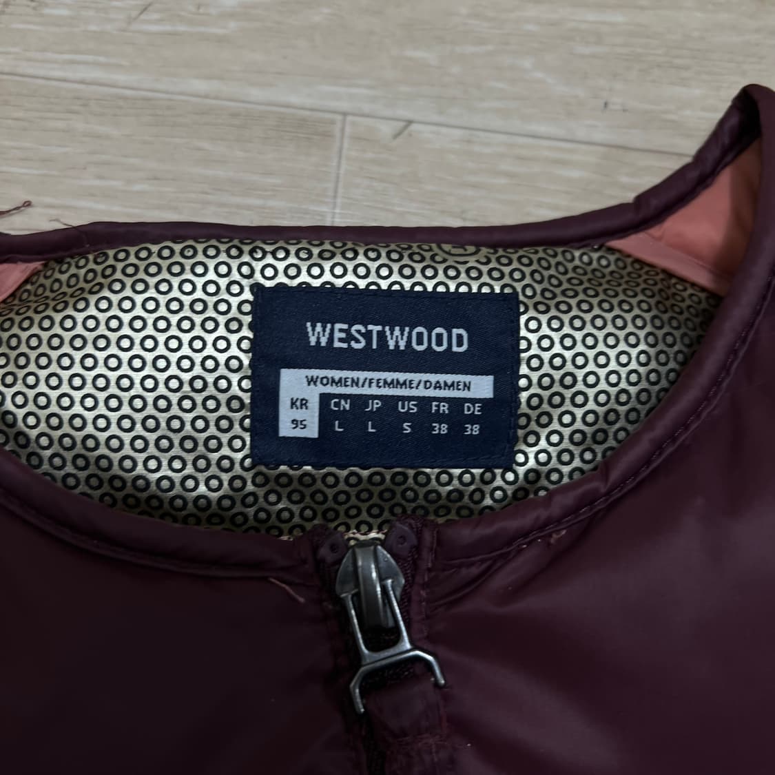 웨스트우드 여성 옴니히트 구스다운 경량패딩 점퍼 [와인] M/95 상품이미지5