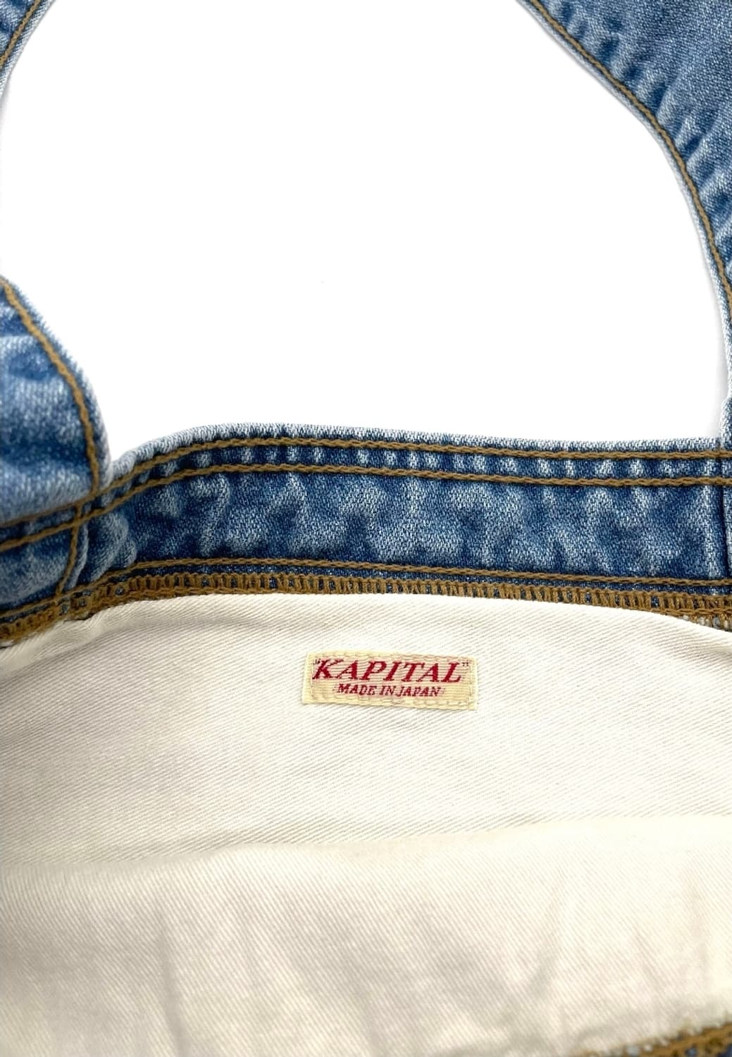 캐피탈 12oz 데님 빈티지가공 피스 토트백 상품이미지6