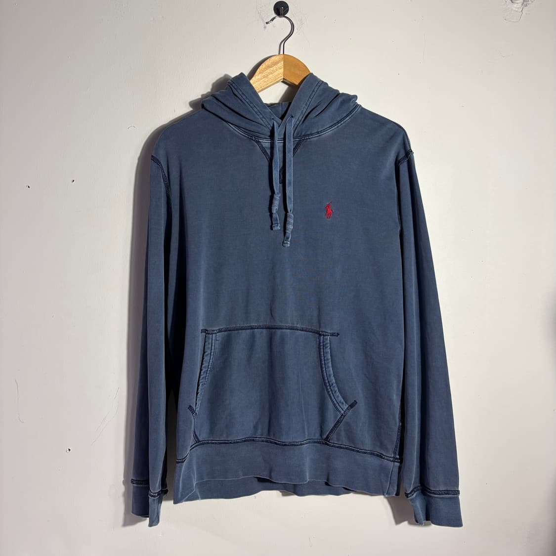 폴로 스티치 빈티지 블루 후드집업 (무료배송) 상품이미지1