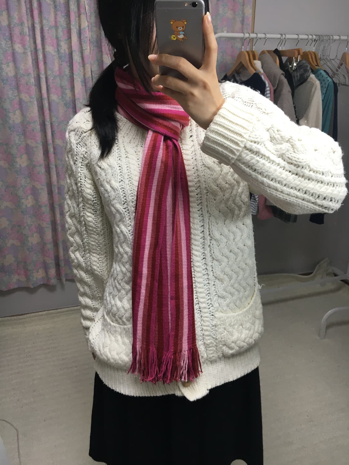 핑크 스트라이프 머플러 상품이미지8