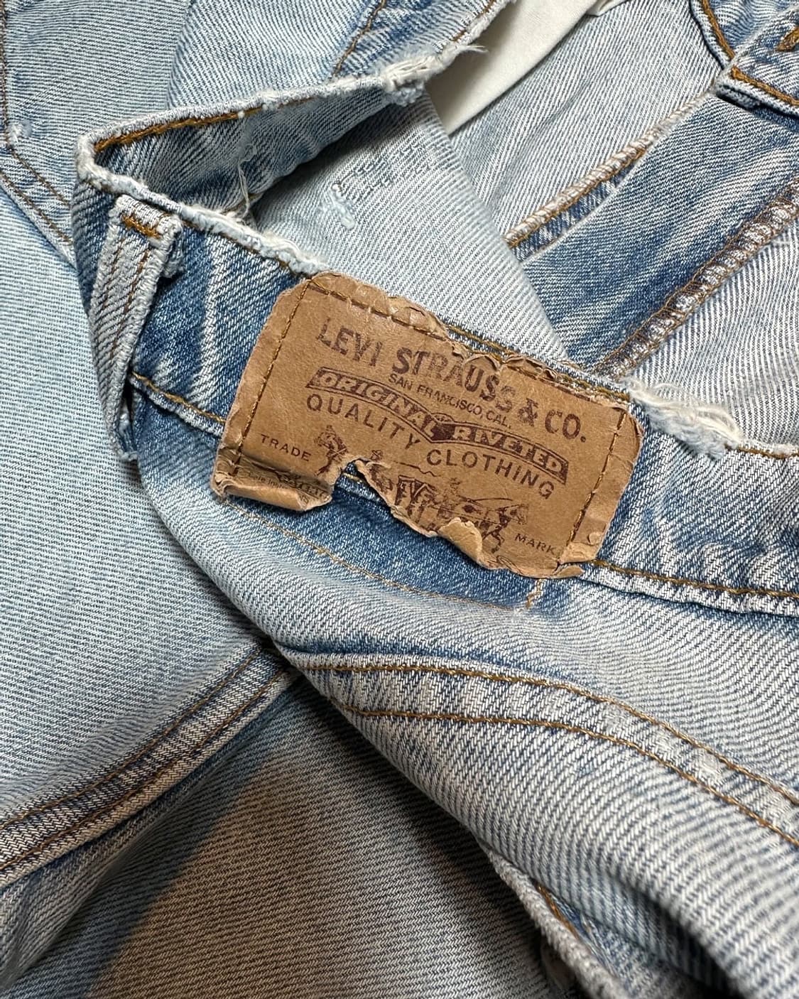 90s 리바이스517 부츠컷 오렌지탭 데님 팬츠 made in usa 상품이미지8