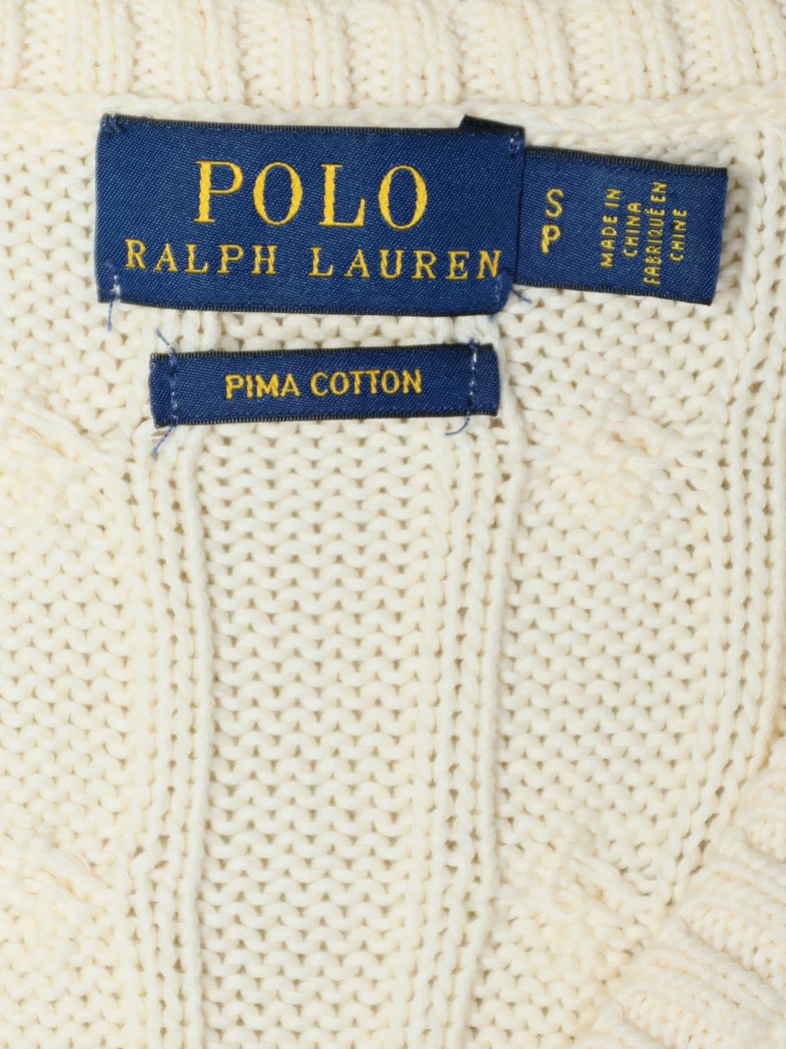 [정품]폴로 랄프로렌 여성 케이블 니트 V넥 꽈배기 스웨터 베이지 상품이미지3