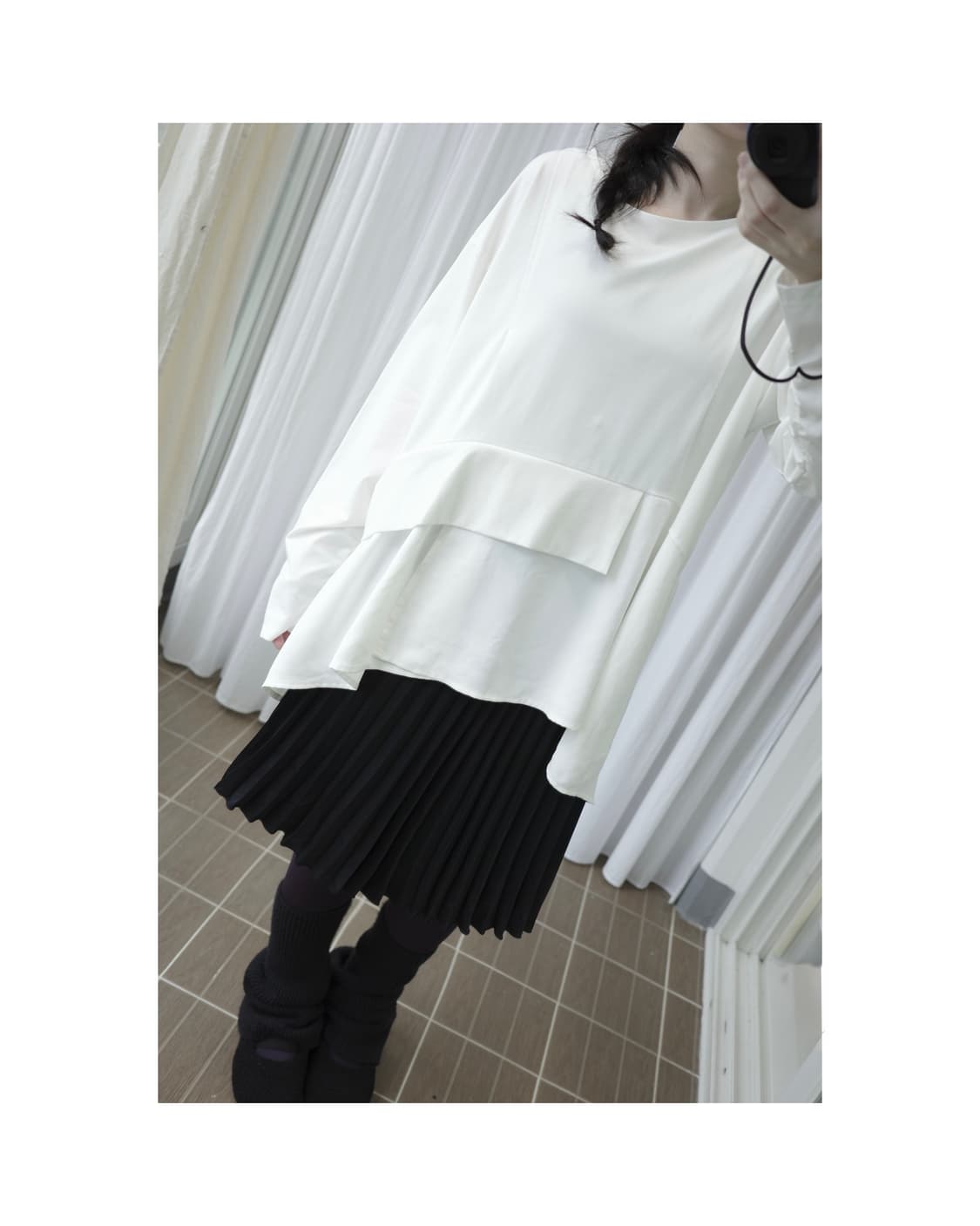 Layered white sleeve 상품이미지2