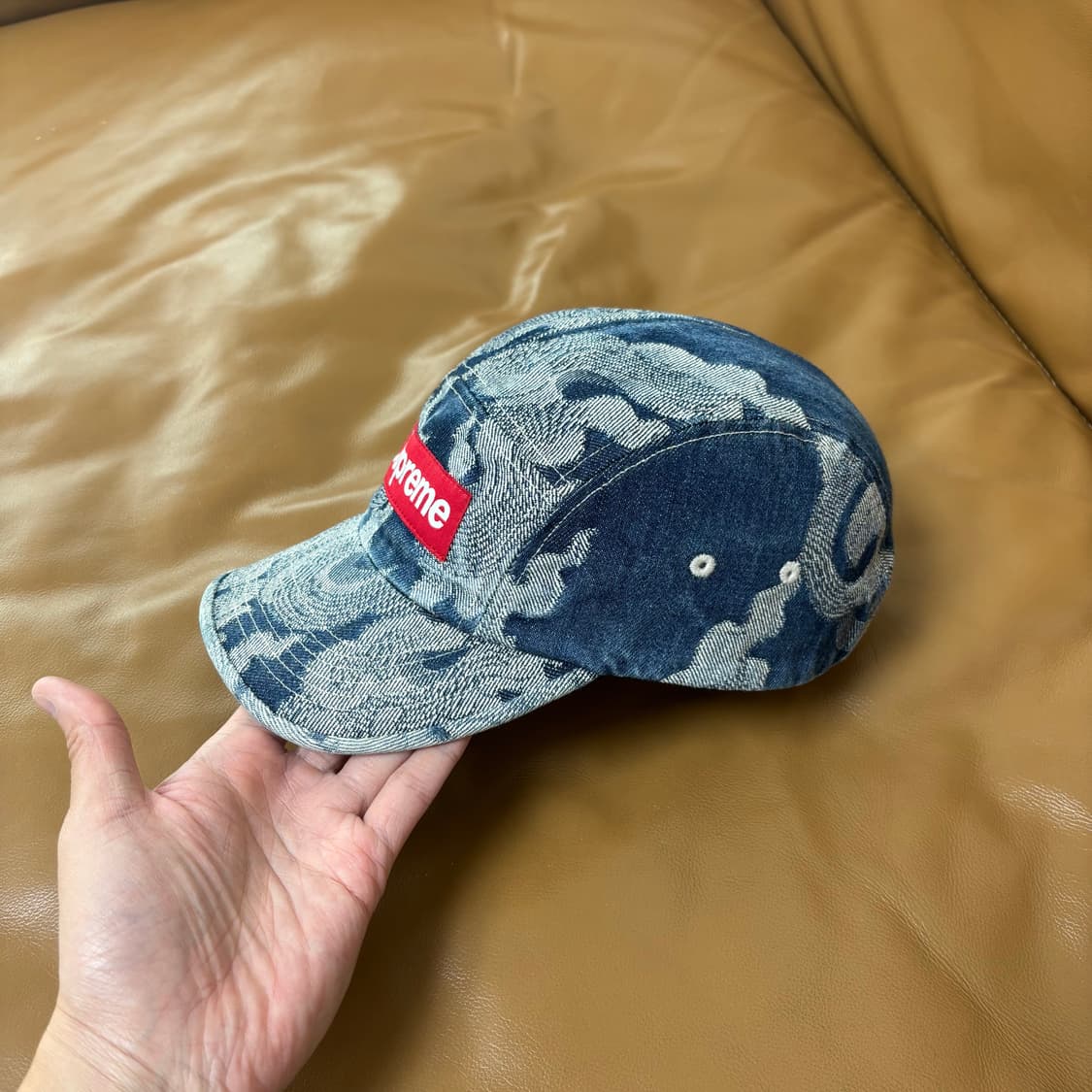 Supreme 슈프림 플레임 워시드 데님 캠프캡 모자 (Denim) 상품이미지4