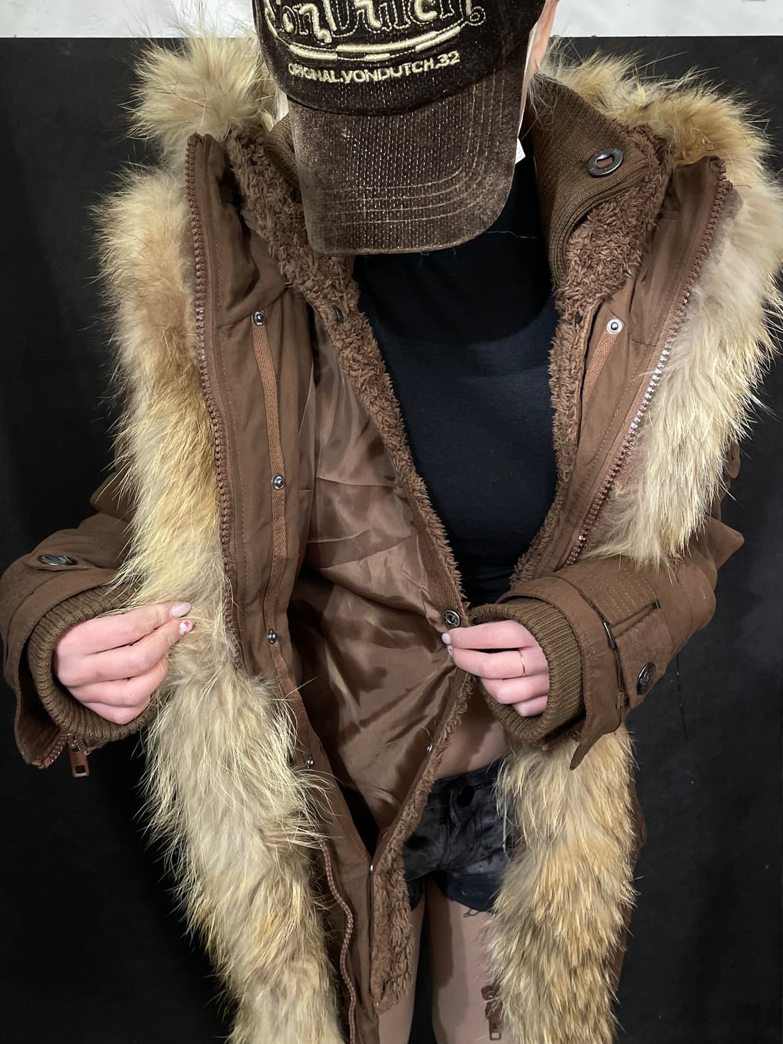 일본빈티지 Durer 멀티 포켓 라쿤 퍼 필드 자켓 M 상품이미지5