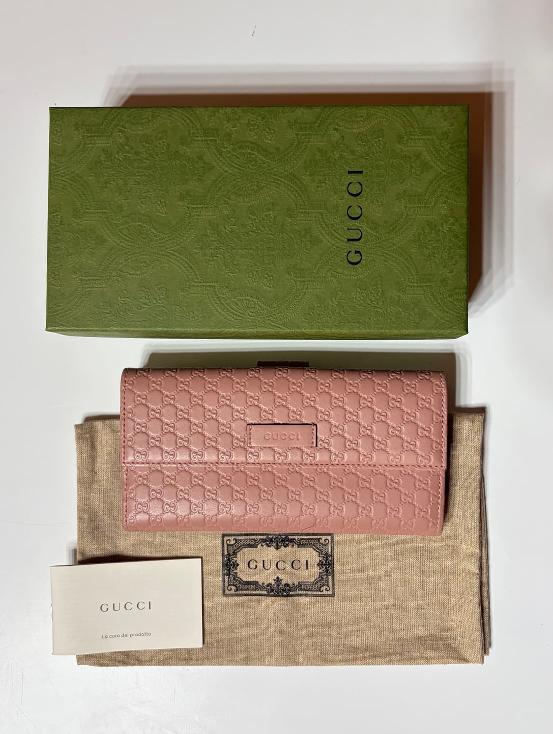 구찌 마이크로시마 핑크 장지갑 상품이미지1