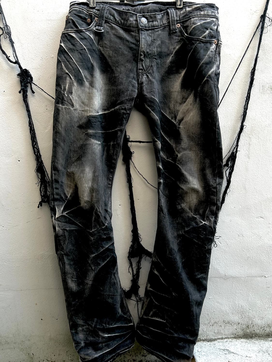 2000s buffalo bobs 커브드 워싱 데님팬츠 상품이미지1